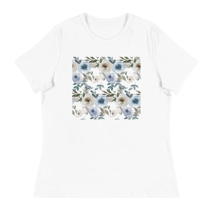 Дамска спокойна тениска СИНИ ЦВЕТЯ