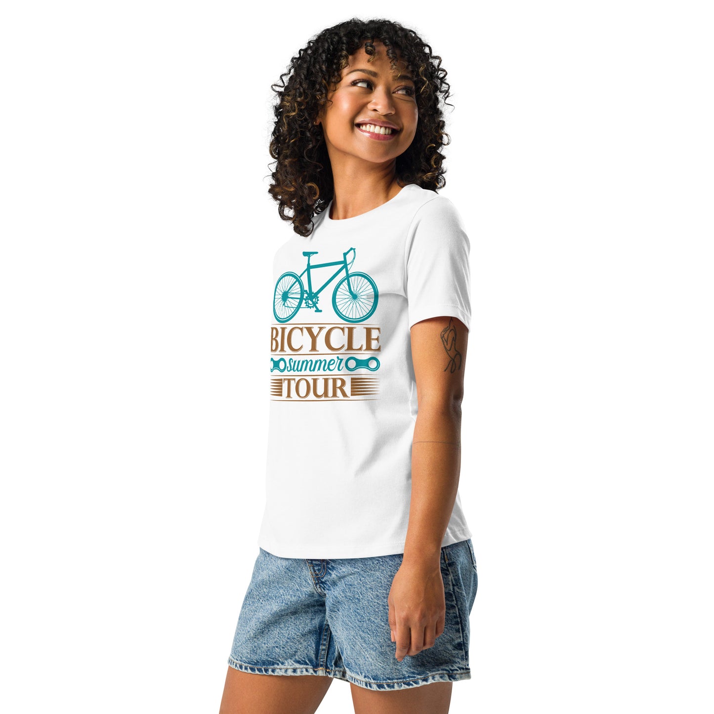 Women's Relaxed T-Shirt BICYCLE SUMMER TOUR