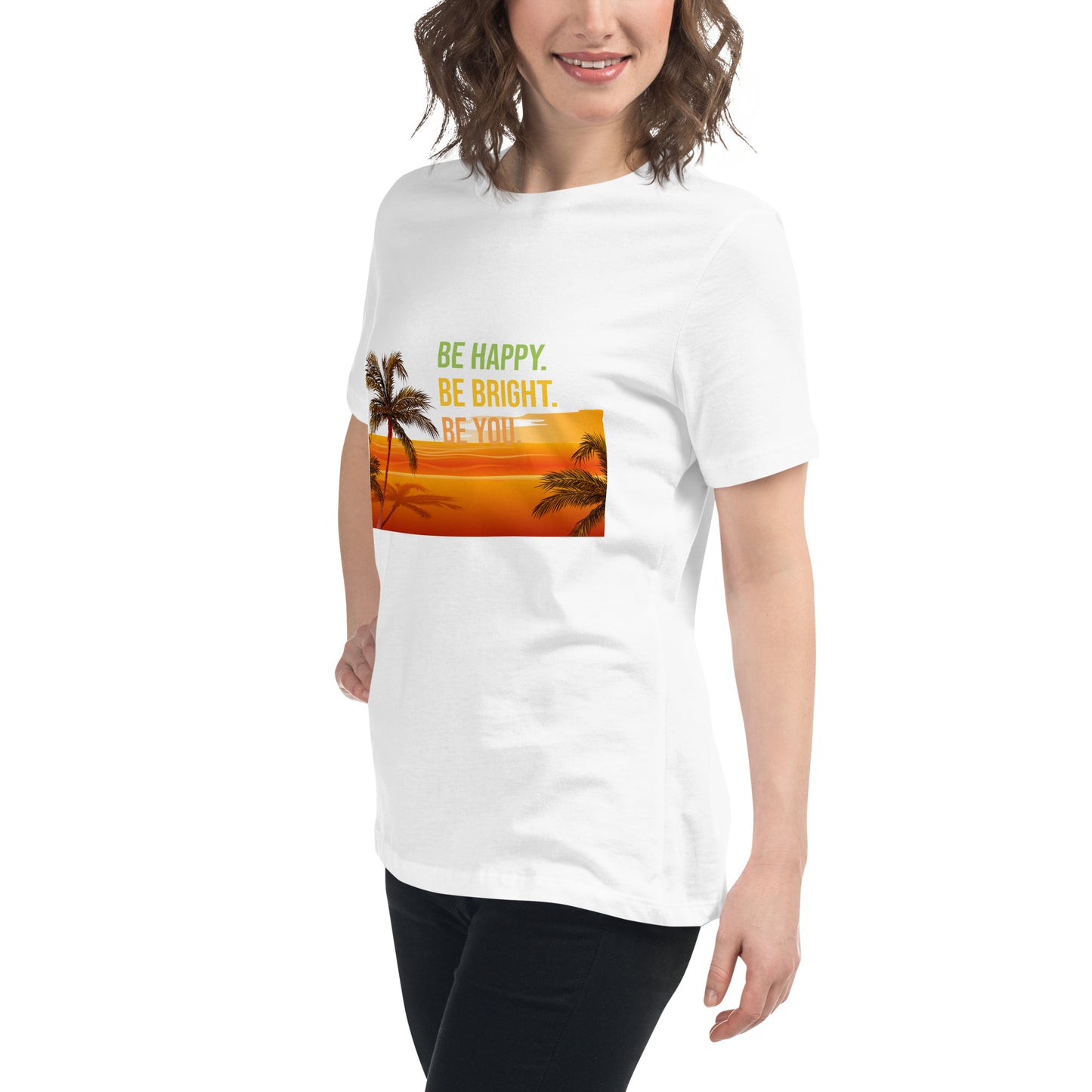 Women's Relaxed T-Shirt BE HAPPY