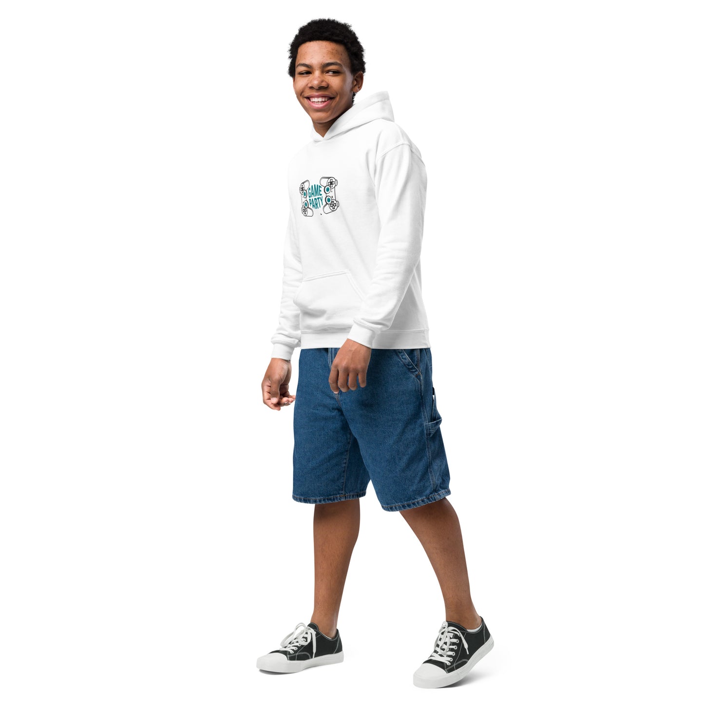 Sudadera con capucha de mezcla pesada para jóvenes GAME PARTY